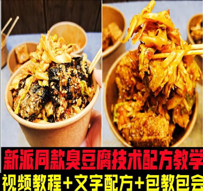 新派臭豆腐做法小吃配方摆摊创业美食教程商用长沙夜市步行街网红特色小吃配料加工技术-破浪小吃技术网