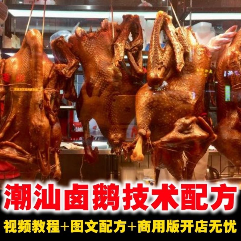 正宗潮汕广式卤鹅卤料包配方教程潮汕卤水小吃配方秘制汕头潮州卤水鹅技术视频摆摊创业-破浪小吃技术网